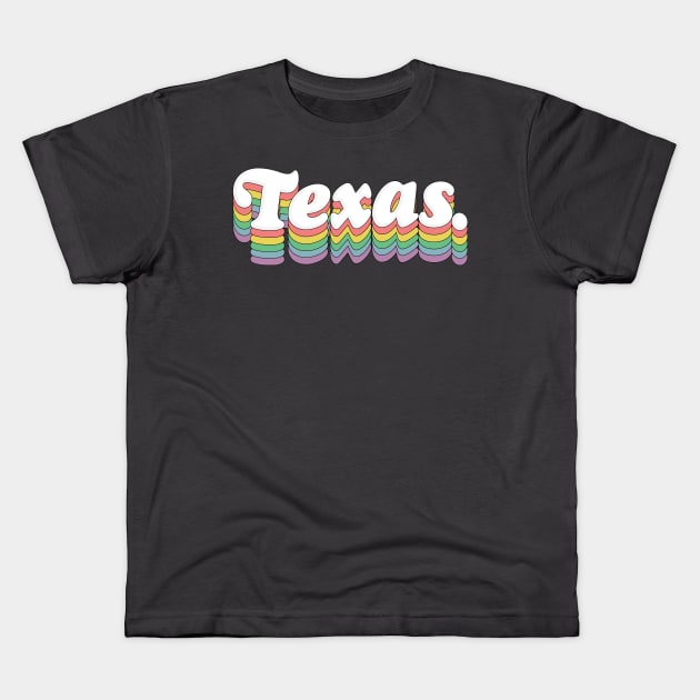 Texas. Original Retro Typography Apparel Design Kids T-Shirt by DankFutura